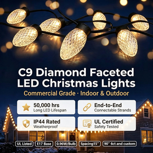 100ft 250ft 300ft C9 <b>Led</b> Bulb Christmas <b>Tree</b> <b>Lights</b> 24V Outdoor Waterproof Ip65 Holiday Decoration Smart String Lighting - Product Image 6
