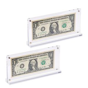 T-forma Acrílico Dollar Bill Display Frames Moeda Papel Dinheiro Titulares para Colecionadores - Product Image 2