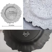 13 "réutilisable Reef servant des assiettes rondes brillantes décoratives en plastique argenté pour les fêtes de mariage