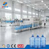 Ligne complète de remplissage automatique d'eau en bouteilles PET de 5 gallons, 450 BPH, directement de l'usine, pour usine d'eau minérale