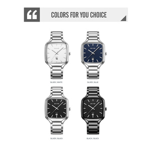 Montre à quartz pour homme avec cadran carré, trois aiguilles, affichage de la date, cadran de 38 mm, acier inoxydable personnalisé, étanche 3ATM, Relojes - Product Image 2