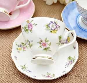 Bone <strong>China</strong> <strong>Cup</strong> with Saucer Coffee Tea Sets 200ml Gold Handle Nordic Style Eco-Friendly Dishwasher Safe Afternoon Tea &amp; Cafe Use - Product Image 4