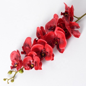 Orchidées bleues artificielles en Latex, 9 têtes, fleurs, 1 paire, meilleures ventes - Product Image 5