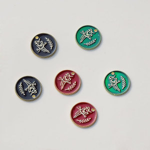 Pendentif rond en alliage de zinc en forme d'hirondelle pour la fabrication de boucles d'oreilles, options de couleurs noir, vert, rouge GJ162 - Product Image 2