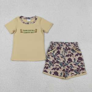 ชุดลายพราง "DADDY'S BUDDY" สำหรับเด็กผู้ชายวัยเตาะแตะ เสื้อยืดแขนสั้นลายพรางพร้อมกางเกงขาสั้นสีน้ำตาลผูกเชือก ชุดสำหรับเด็กใส่ล่าสัตว์ในฤดูร้อน - Product Image 5