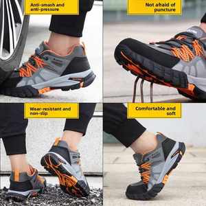 OEM Men's Breathable Anti-Smash Work Shoes Steel <b>Toe</b> <b>Cap</b> Safety Shoes Puncture-Resistant Wear-Resistant Protective Safety Shoes - Product Image 2