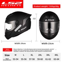 Casque de moto intégral LS2, casque de sécurité pour la conduite, casque de scooter électrique quatre saisons, casque d'hiver pour adulte unisexe