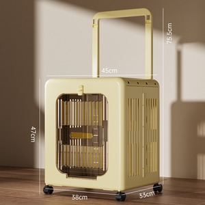 <b>Foldable</b> Pet <b>Trolley</b> Carrier - Breathable Airline Crate for Cats & Dogs Wholesale - Product Image 2