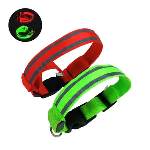 Night Safety Luminous Glowing Led Dog Collar Rechargeable Led Dog Collar Light Light Up Dog Collar