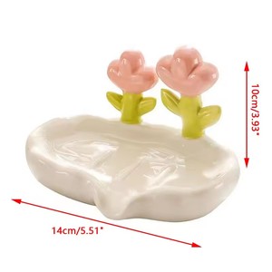 Creative Sea White Floral Design Non-Slip Disposable <b>Soap</b> Dish Durable Bathroom Accessory Bath <b>Soap</b> Holder for Home Use - Product Image 6