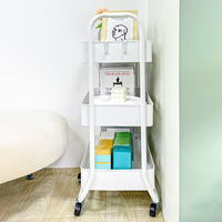 Chariot utilitaire à 3 niveaux avec serrure en métal pour la cuisine, la salle de bain, le salon pour le stockage des produits alimentaires et d'épices