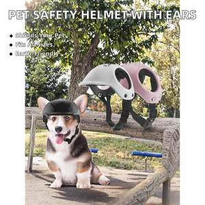 <span class=keywords><strong>Casque</strong></span> de sécurité pour animaux de compagnie en plastique solide, écologique, luxueux et réglable, pour chats et chiens, avec trous pour les oreilles - Product Image 2