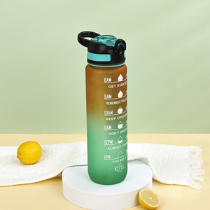 2023 bouteille d'eau Tritan écologique 32OZ avec couvercle en paille bouteille de boisson en plastique de voyage en plein air pour verres - Product Image 3
