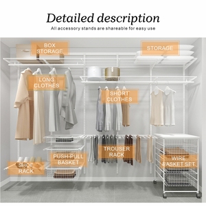 ارتفاع جودة خزانة رفوف أثاث المنزل خزانة سلك نظام تخزين رفوف - Product Image 2