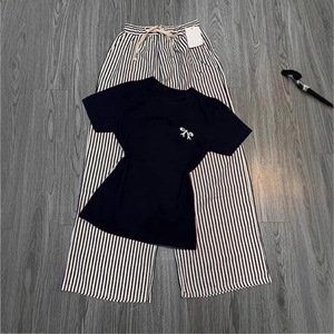 Ensemble <span class=keywords><strong>T</strong></span>-<span class=keywords><strong>shirt</strong></span> et pantalon pour femme, tendance, avec nœud papillon, classique, décontracté, ensemble 2 pièces, <span class=keywords><strong>T</strong></span>-<span class=keywords><strong>shirt</strong></span> et pantalon simples pour femme - Product Image 4