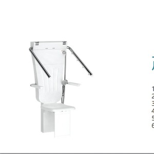 Silla de ducha de seguridad con reposabrazos y respaldo de masaje para personas mayores, equipo de asistencia para baño montado en la pared - Product Image 5