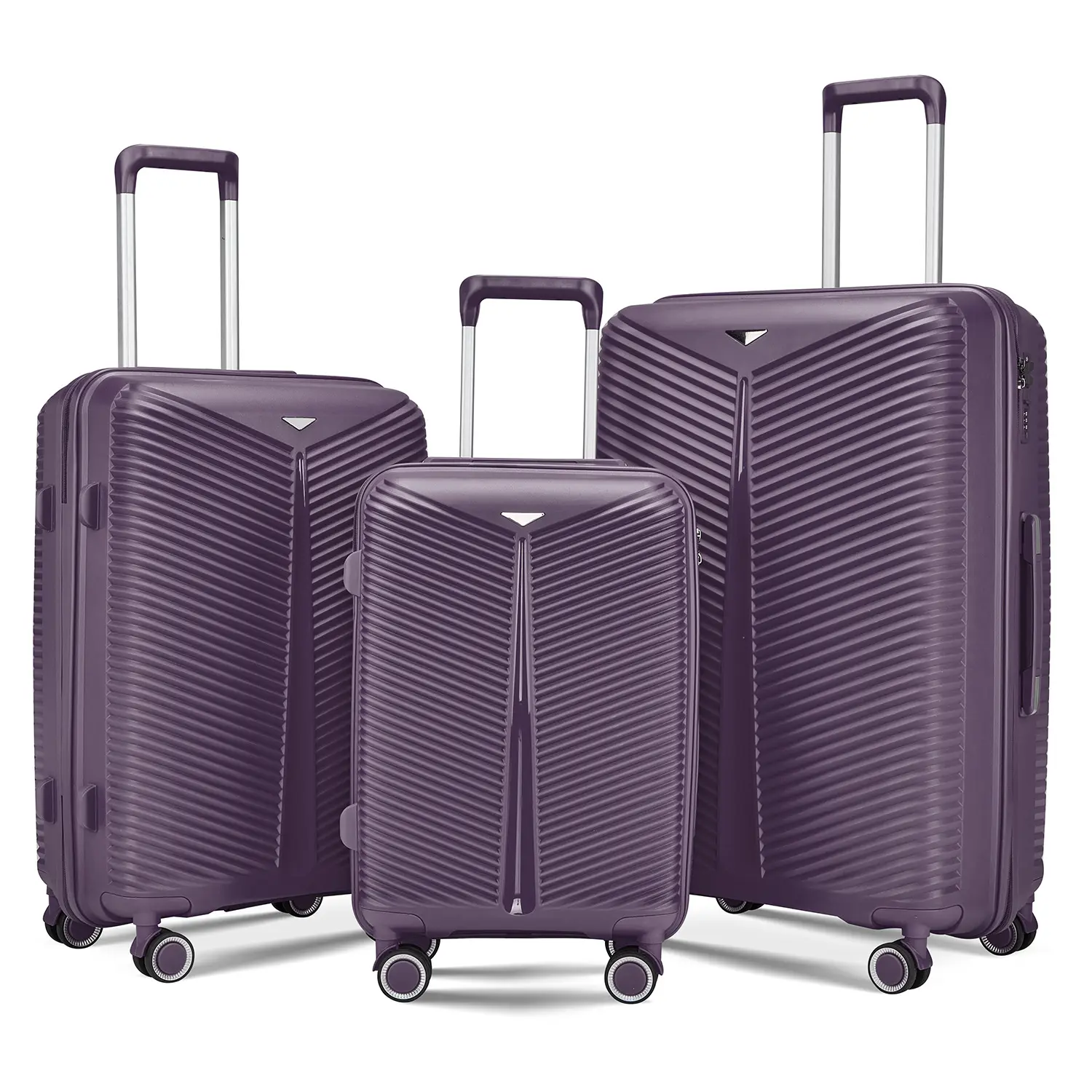 Seyahat çantaları bagaj 3 parça Set kalınlaştırmak rot PP arabası bagaj setleri 3-Digit şifreli kilit ile dayanıklı bavul