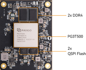 PG3T500-6IFFBG676 เป็นบอร์ด FPGA ระดับอุตสาหกรรมที่มีชิปหน่วยความจำ DDR4 แบบออนบอร์ดสองชิปและชิป QSPI-Flash สองชิป - Product Image 3