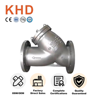 Filtre industriel en acier inoxydable à bride en Y KHD GL41W-DN50, filtre manuel haute température pour eaux usées et gaz