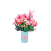 Autocollants fleurs magnifiques en 3d, étiquette cadeau fait à la main, pour la fête des mères, pop-up, pour fabrication de cartes, 50 pièces