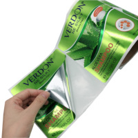 Étiquettes en rouleau argentées brillantes de qualité supérieure pour aliments et cosmétiques, autocollants métalliques imperméables pour machine d'étiquetage automatique, vente en gros