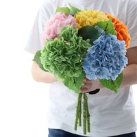 Hortensia Artificial de Látex de Alta Calidad con Tacto Realista, Cabeza Grande, para Ramos de Novia de Lujo y Decoración del Hogar