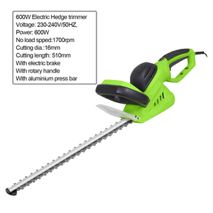 Taille-haie électrique VERTAK 600W, capacité de coupe de 510mm, double lame, taille-haie - Product Image 3