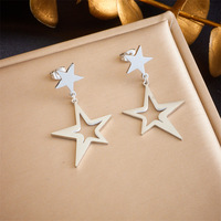 Boucles d'oreilles pendantes personnalisées en acier inoxydable plaqué or, motif papillon et fleur, pour Halloween, inaltérables