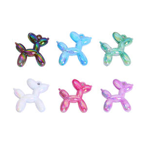 चमकदार राल शिल्प धातु सफेद ऐक्रेलिक बैलून कुत्ते आकर्षण-गहने, बालियां, हार, हार, कुंजी और फोन चेन के लिए - Product Image 5