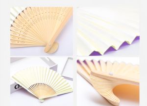 Abanico de Mano Plegable Personalizado con Logotipo Impreso, Abanico de Bambú de Color para Bodas, Venta al por Mayor - Product Image 5