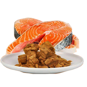 Venta al por mayor 100% Original Natural liofilizado deshidratado pato pollo salmón cubo carne pura salud comida para mascotas golosinas congeladas aperitivos - Product Image 4