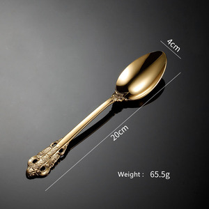 Baroque Gold Royal Design Stainless Steel Flatware Set Luxury Knives and Forks for Parties - Product Image 4