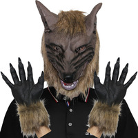 Nouveau drôle Latex effrayant loup-garou coiffure drôle Silicone masque Halloween costume décorations Halloween Latex loup-garou masque