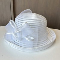 Sombrero Cloche de Kentucky Church Derby, Sombreros Elegantes para Fiestas de Té, Sombrero de Organza con Lazo para Bodas