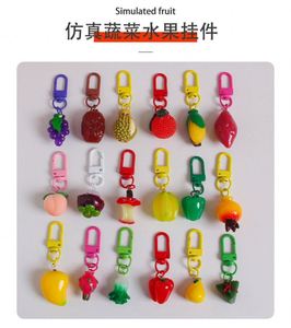 Pendentif porte-clés fruit de simulation, délicat, mignon, pour femme, orange, pour sac, couple, orange, patate douce - Product Image 3