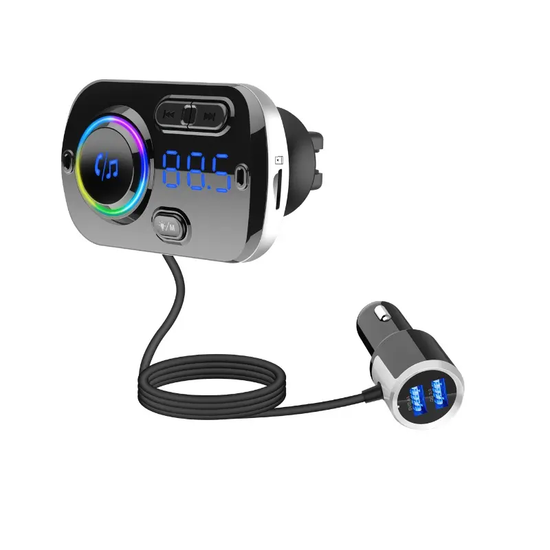 Hot Selling BT5.0 Colorful Atmosphere Lights Car MP3 player Fast Charge BC49BQ Fm Transmitter Car Kit