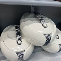 Juego de Recipientes para Calentar Comida Jumbo de 4L, 5L y 6L, Regalo para el Ramadán, Cazuela Aislada con Acabado Mate, Olla Grande para Buffet y Fiestas