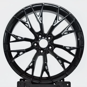 Cerchi Sportivi Universali in Lega di Alluminio Neri Lucidi Aggressivi a Razze Multiple per Auto Passeggeri, da 15-24 Pollici, 5x112 5x114.3 - Product Image 1