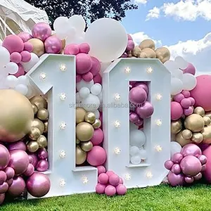 4ft Led Número Para Casamento Fabricante Personalizado Levou Gigante Marquee Letras 4ft Número com Lâmpadas Aniversário Decoração Do Partido