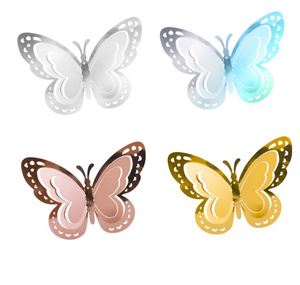Autocollants 3D Papillons Creux pour Décoration de Salon, Maison et Gâteaux - Vente en Gros - Product Image 2