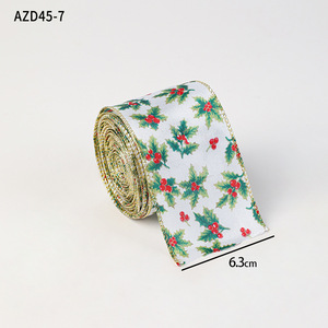 삼나무 무늬가 인쇄된 크리스마스 장식 리본 실크 리본 리본 매듭 리본 크리스마스 장식 새틴 리본 - Product Image 5