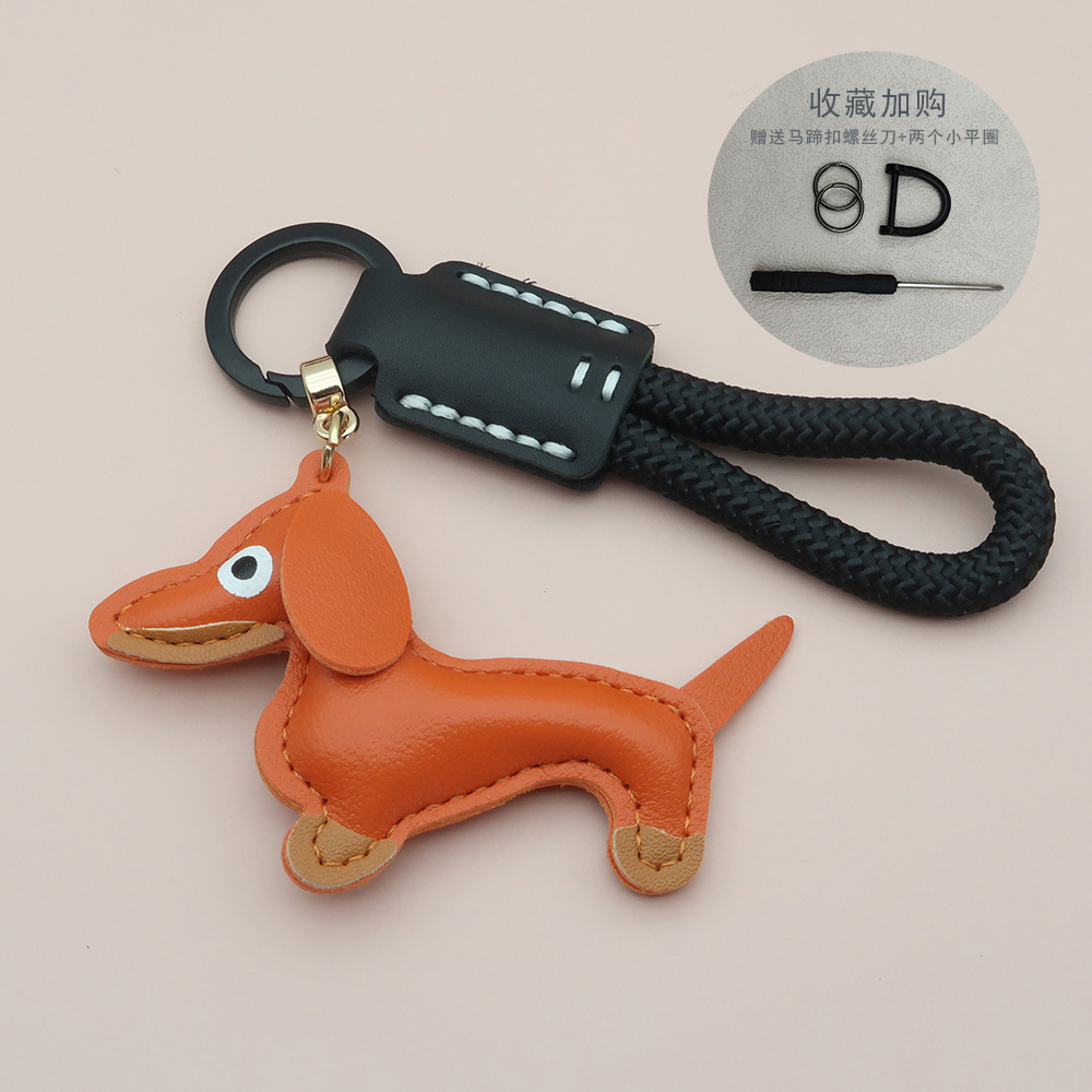 Cachorro naranja (incluye 2 anillas planas pequeñas + hebilla en forma de D)