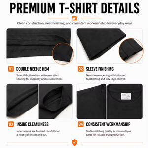Camisetas de algodón tejidas extragrandes para hombre, tallas grandes, lisas, para impresión digital de logotipo frontal personalizado - Product Image 5
