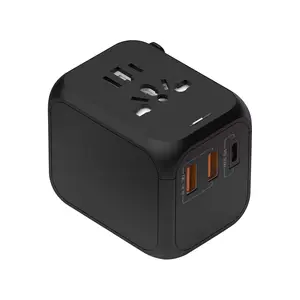 PD30W 3 USB port and universal socket retractable plugs fast wall charger travel adaptor