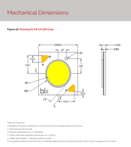 Puce LED COB haute puissance Bridgelux BXKC-27G2000-C-13 Blanc chaud 2700k 1449lm 36v 12.6W - Product Image 6