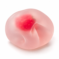 Jouet anti-stress en TPR translucide rose en forme de fraise Mochi pour enfants