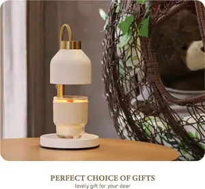 Lâmpada aquecedora de velas, lâmpada de mesa ajustável para decoração de casa, perfume de cera, frasco de cera de soja, altura ajustável, queimador de aromaterapia