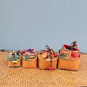 <b>Bamboo</b> Woven Storage Bag Rectangle 12x12 10x10 8x8 For Kitchen Neatening - Product Image 2