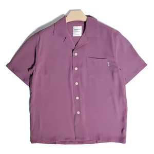 เสื้อเชิ้ตฤดูร้อนผู้ชายลำลองสีพื้นแขนสั้นดีไซน์กระดุมแถวเดียวเสื้อผ้าใส่สบาย - Product Image 4