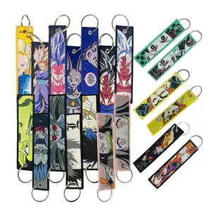 Custom Anime Jet Tag Keychains Safety Wallet Accessories Key Chain Jet tag Embroidery Japanese Anime Jet Tag Keychain